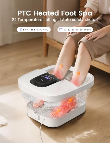 RIKE Spa de pies plegable con calefacción, burbujas y masaje Shiatsu miniatura 3