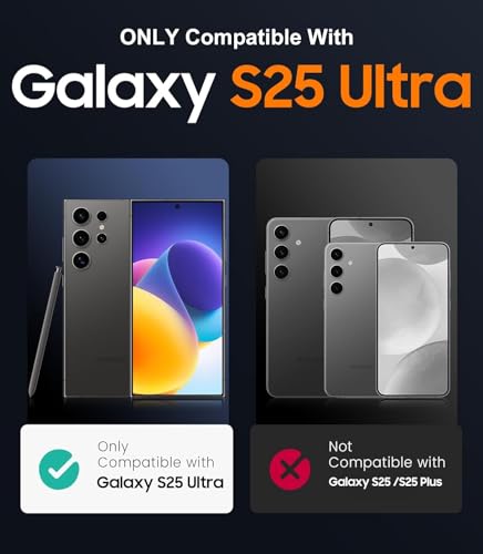 Image of Elzzi Magnetic Cover Compatible For Samsung S25 Ultra 5g Case with Adjustable Metal Kickstand, Compatible with Mag-Safe Translucent Matte Protective Phone Shockproof Case, Natural Titanium