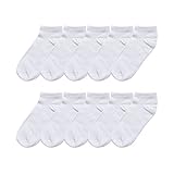 Allegra K Athletic Low Cut Ankle Socks-Stretch Cuffs Soft 10 Pairs White XS