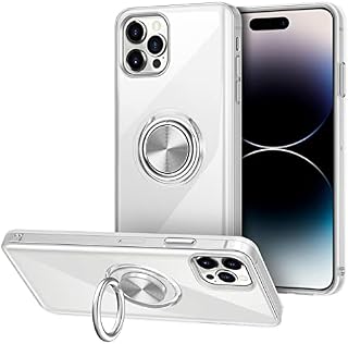 VUNAKE Compatible with iPhone 14 Pro Case with Ring Holder Crystal Clear Case Soft TPU Phone Case Shockproof Bumper Cover Transparent Ring Case Protective Case Cover for iPhone 14 Pro 6.1 Inch