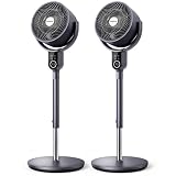 Aigostar Ventilador de Pie con Mando a Distancia, Motor DC 23dB, Oscilación 3D 70°+90°, 8 Velocidades, Temporizador 12h, Altura Ajustable. Ideal para Salón, Dormitorio etc, Mistral, 2 Unidades