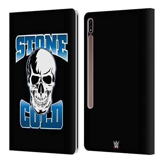 Head Case Designs Officiellt Licensierade WWE Stone Cold Steve Austin Läder Book Plånboksfodral Kompatibelt med Galaxy Tab S7+ / Tab S7 Plus 5G