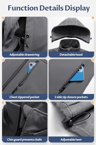 Image of CREATMO US Women's Lightweight Softshell Vest Outerwear Windbreaker Sleeveless Jacket With Removable Hood
