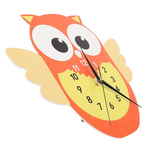 Artibetter Reloj de Pared Colgante de Búho de Dibujos Animados Silencioso para Habitación Infantil Diseño Decorativo sin Pilas Tamaño Mediano Color Multicolor Adecuado para Dormitorio y