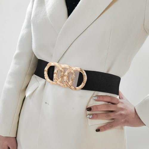 Women's Stretchy Wide Waist Belt Vintage Elastic Cinch Belt3