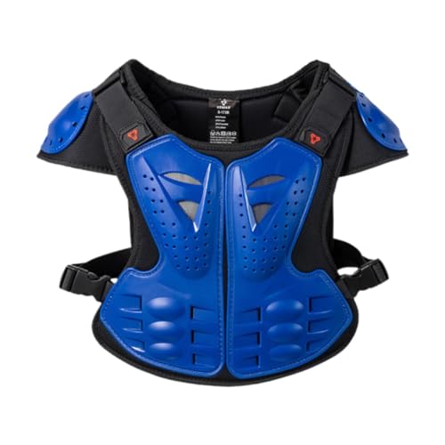 QSTDGVPW Chaleco de Motociclista con Protección para El Pecho para Niños Que Practican Skateboarding Y Motocross, Azul