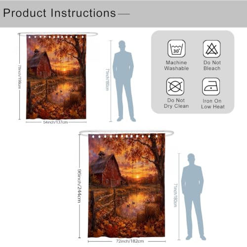 Rideau de douche polyester imperméable anti-éclaboussures arbre orange