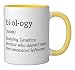 Biology Definition Organism Genetics Science Microbiologist Ceramic Mug, Yellow/White
