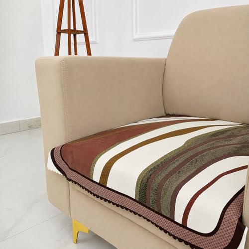 Image of Homerz Premium 'Luxe Series' Holland Velvet Sofa Cover | Smooth Finish | Anti-Skid Fleece Backing | Soft Touch Couch Protector for Living Room (Ocean Crest, 1 Seater, Only Seat Cover)