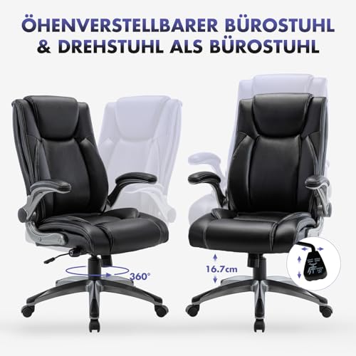 COLAMY Bürostuhl Ergonomisch, Chefsessel mit Hoher Rückenlehne, Ergonomischer 360° Drehstuhl für Büro… – Ansicht 6