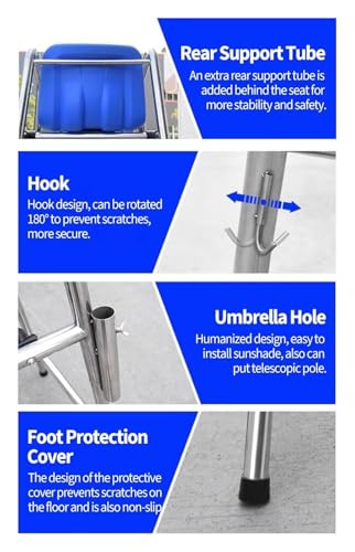 Silla alta para salvavidas de piscina en acero inoxidable miniatura 5