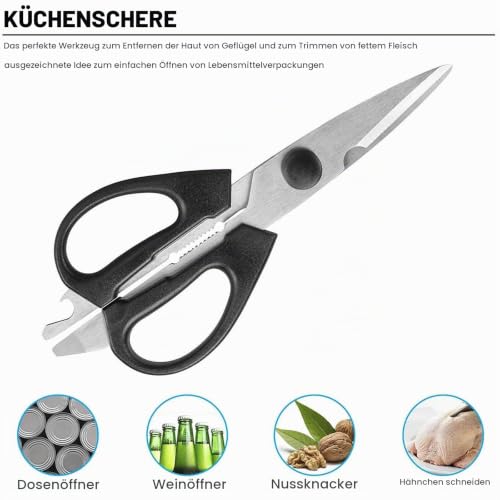HUIKAILI Messerblock Set, 15-teiliges Messerset mit Holzblock, selbstschärfend für Kochmesserset… – Ansicht 5