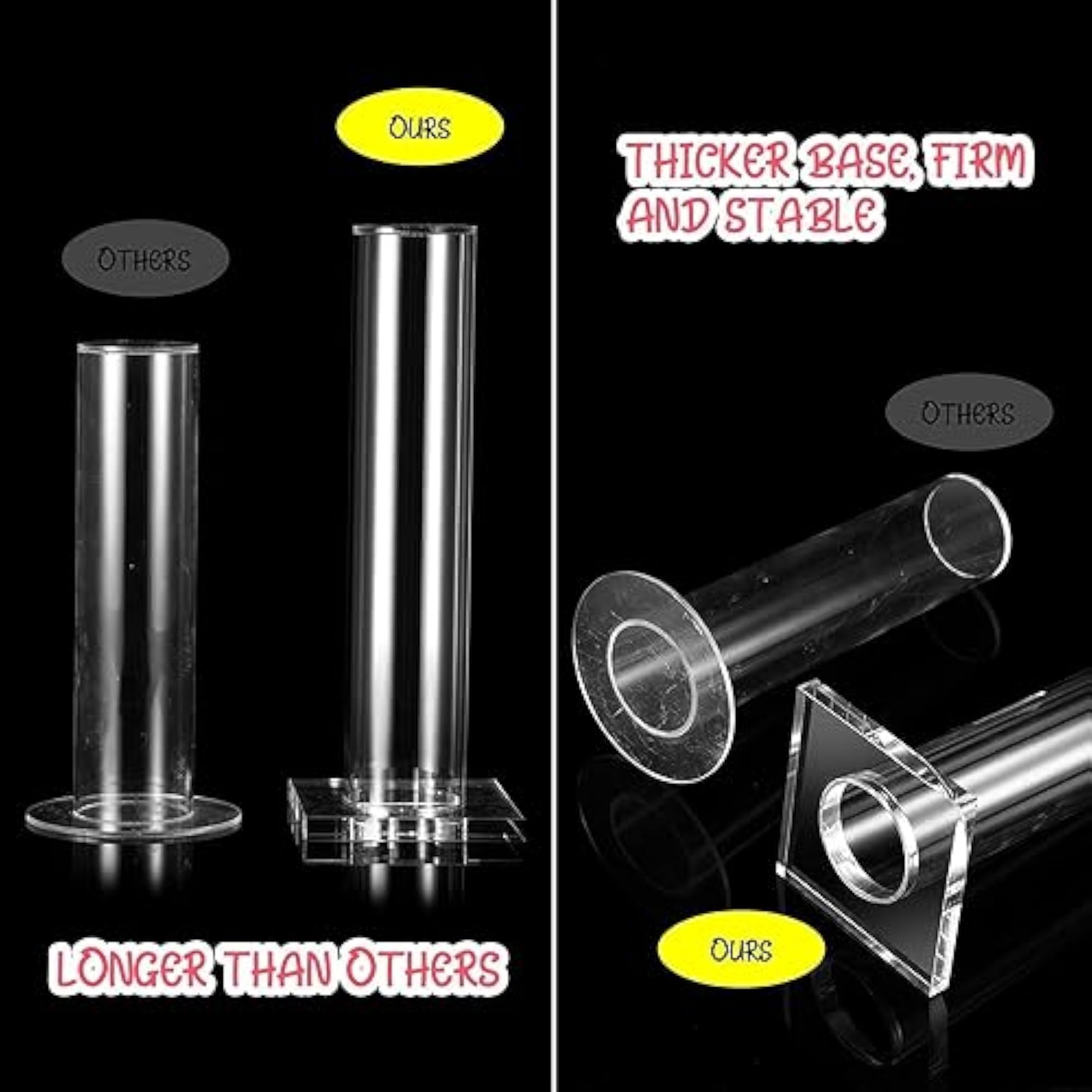 Acrylic Scrunchie Holder Stand, Clear Vertical Bracelet Display Organizer