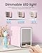 CUTIEWORLD Skincare Fridge With Dimmable LED Light Mirror, 4L Makeup Mini Fridge for Bedroom, Car, Office & Dorm, Cooler & Warmer, Portable Small Refrigerator for Cosmetics, Skin Care and Food, Pink