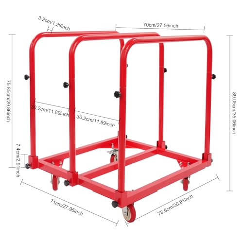 Carro de Panel de Acero 1400 lbs Capacidad, Rojo miniatura 2