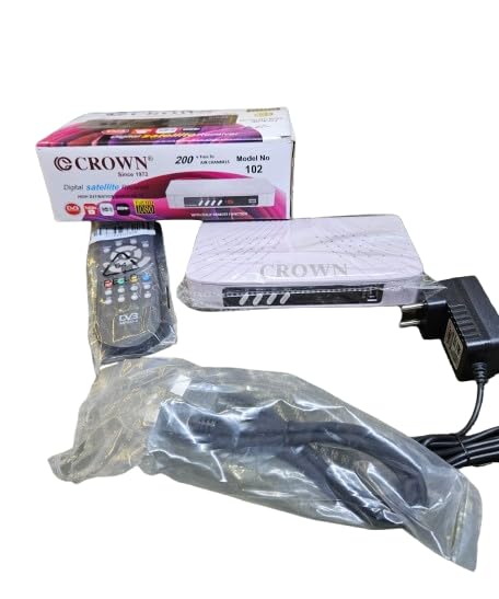Crown Set-Up Box || Run Without Dis-Antina | Crown Free Dish Setup Box || MPEG.4. Full HD 1080|| MPEG.4 (Pack of 1)