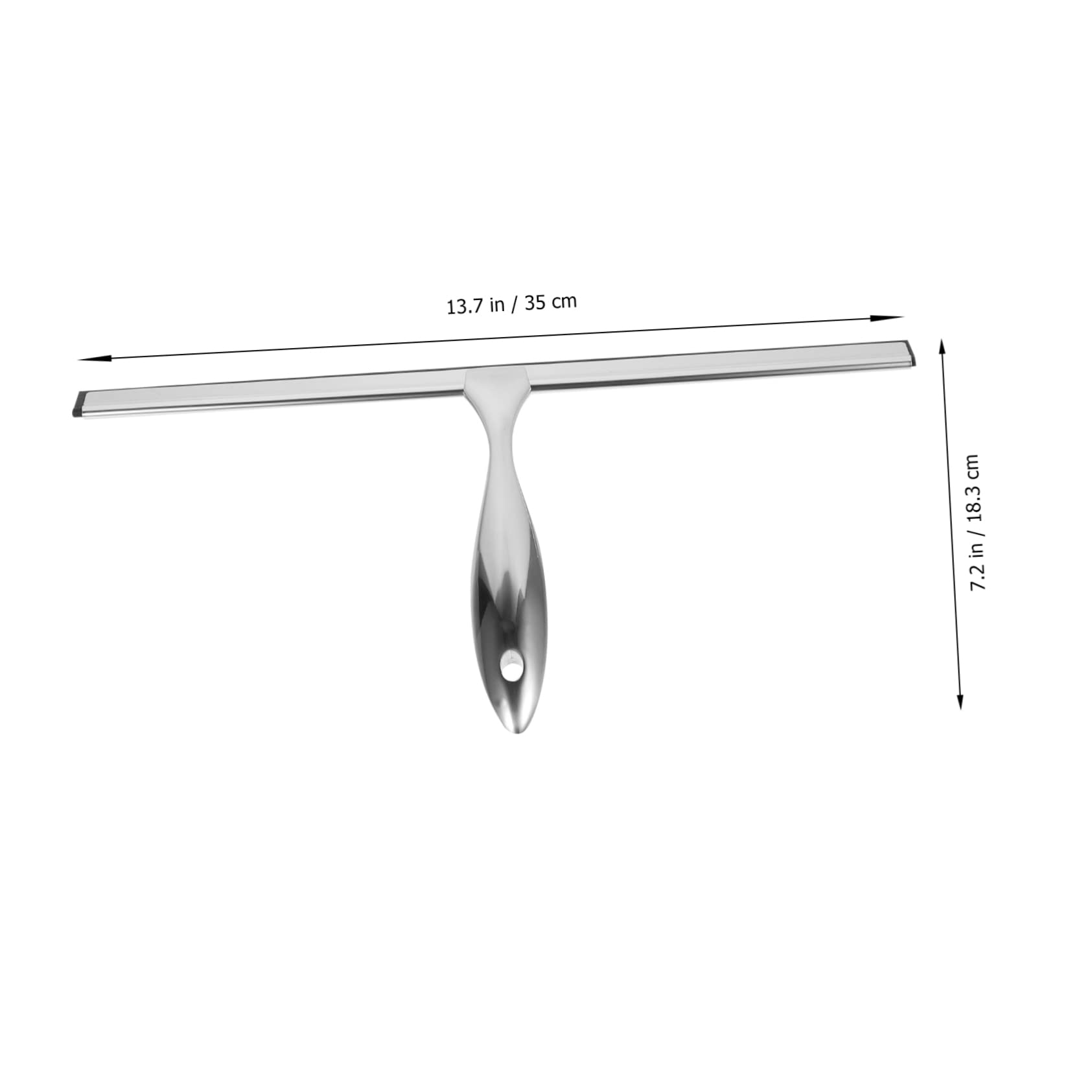 14 Zoll Duschabzieher Silber, aus Edelstahl, mit Silikon für Badezimmer