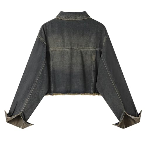 Veste en denim décontractée coupe ample style Hong Kong vintage