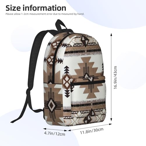 Sac à dos d'écolier léger Noir imprimé amérindien EdWal unique - 4