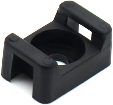 100Pcs Cable Tie Mount Base, 9mm Saddle Cable Mounts, 0.75in Cable Tie Saddle Base, Plastic Saddle Type Mount, Screw Wire Bundle Holder Base for Home, Office, Black