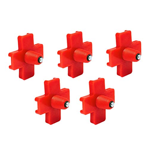 Balacoo - Lote de 5 botes de chupete automático para pollo, diseño de lunares, color rojo