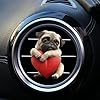Uitseld Car Air Vent Diffuser Clip, Car Smell Air Freshener Diffuser Pug Shaped, Long-Lasting Automotive Aromatherapy Decoration Odor Eliminator for Sedan RVs Trucks #2