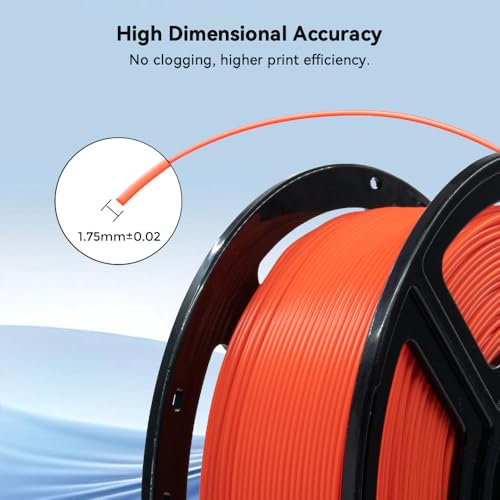 Image of FLASHFORGE 3D Printer Filament, PLA PRO Filament 1.75mm, 1KG Spool (2.2lbs), Dimensional Accuracy + /- 0.02mm for FDM 3D Printers, Better Tenacity & No Knotting (Tangerine)