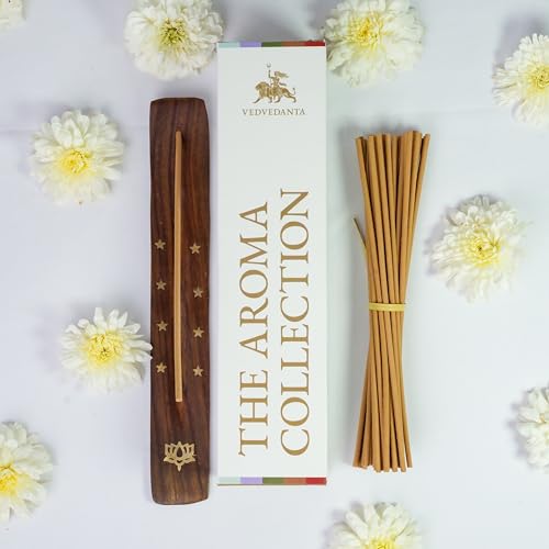 Image of The Aroma Collection Luxury Incense Sticks | 60 Bambooless Incense Sticks | Pure Sheesham Wood Stand | Long Lasting Fragrance | Complete Sensory Journey | Ethically Crafted, Pack of 2