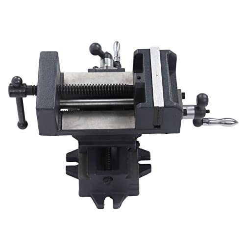 FLEXMAN 4in Cross Slide Drill Press Vise, Cast Steel Bench Vise for Industrial Equipment, Drilling Milling Machine