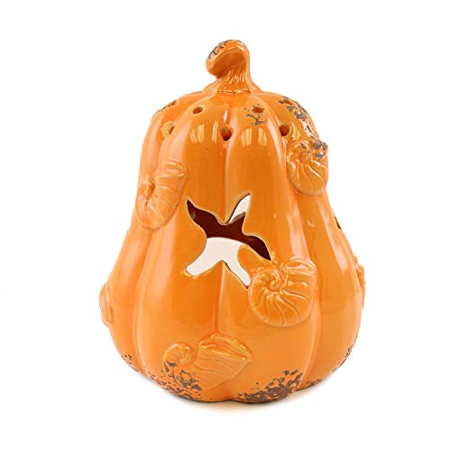 Beachcombers Ceramic Pumpkin Lantern Decor Thanksgiving Fall Harvest Autumn Decoration Multi