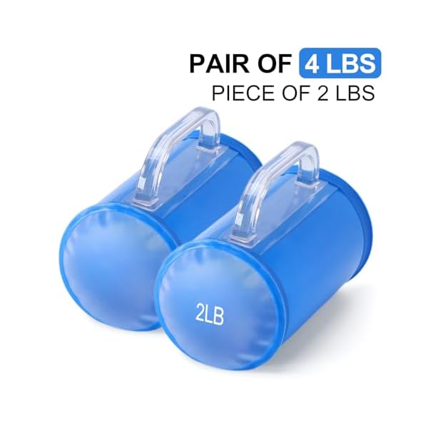 Water Dumbbells, Water Filled Training Dumbbells, Travel Weights Set, Adjustable Weights to 4 Lbs/Pair, Portable Gym for Strength Training, Fitness and Shaping - Image 2