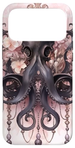 Unique Octopus Decor For Women With Pink Flowers Black Squid �X�}�z�P�[�X iPhone 17 Pro Max �p
