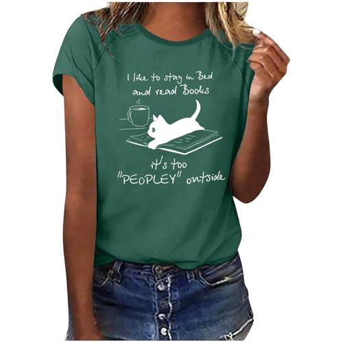T Shirt Oversize Femme - Léger Respirantes Imprimé T-Shirts Classique Manches Courtes Ete Top Élégante Décontracté Tshirts Lâche Souple Tee-Shirt Col...