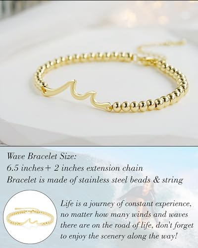 Tarsus Wave Inspirational Bracelet, Through The Waves of Life, Inspirational Gifts for Women Teenage Girls - for Christmas Birthday Graduation Mother's Day...4