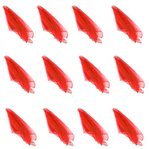 Image of Larcele 12 Pieces Juggling Dance Scarf for Performance Prop Accessory 24 x 24 inches WDSJ-02