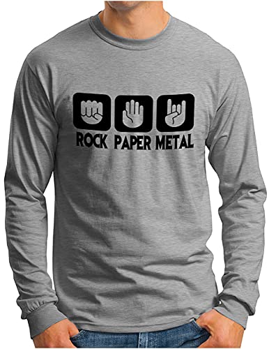 T-shirt manches longues homme OM3 pour look decontracte gris melange