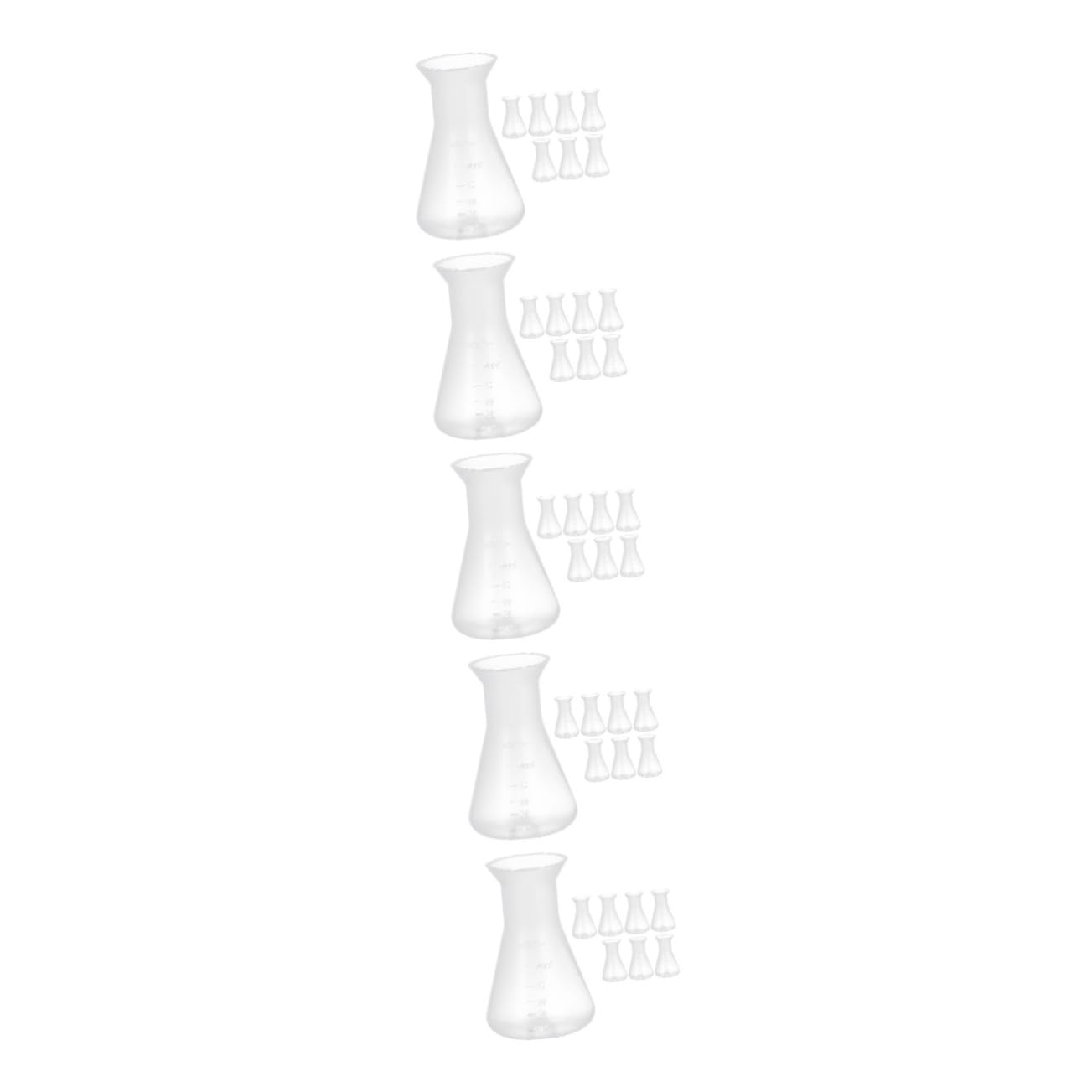 40 Piezas matraz de laboratorio matraz científico matraz de ciencia botella taperwear Frasco de plástico experimento matraz de plastico matraces cónicos de ciencia páginas
