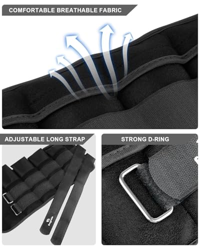 Image of Fragraim Adjustable Ankle Weights 1-3 /4 /5 /6 /8 /10 /12 /15 /20 LBS Pair with Removable Weight for Jogging, Gymnastics, Aerobics, Physical Therapy