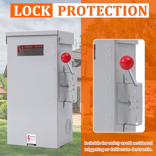 Mxltymx ZY0067 100 Amp Generator Transfer Switch, 120/240-Volt Manual Transfer Switch, 24000W General-Duty Double-Throw Safety Switch, Nema-3R Enclosure For Outdoor And Indoor thumb #3