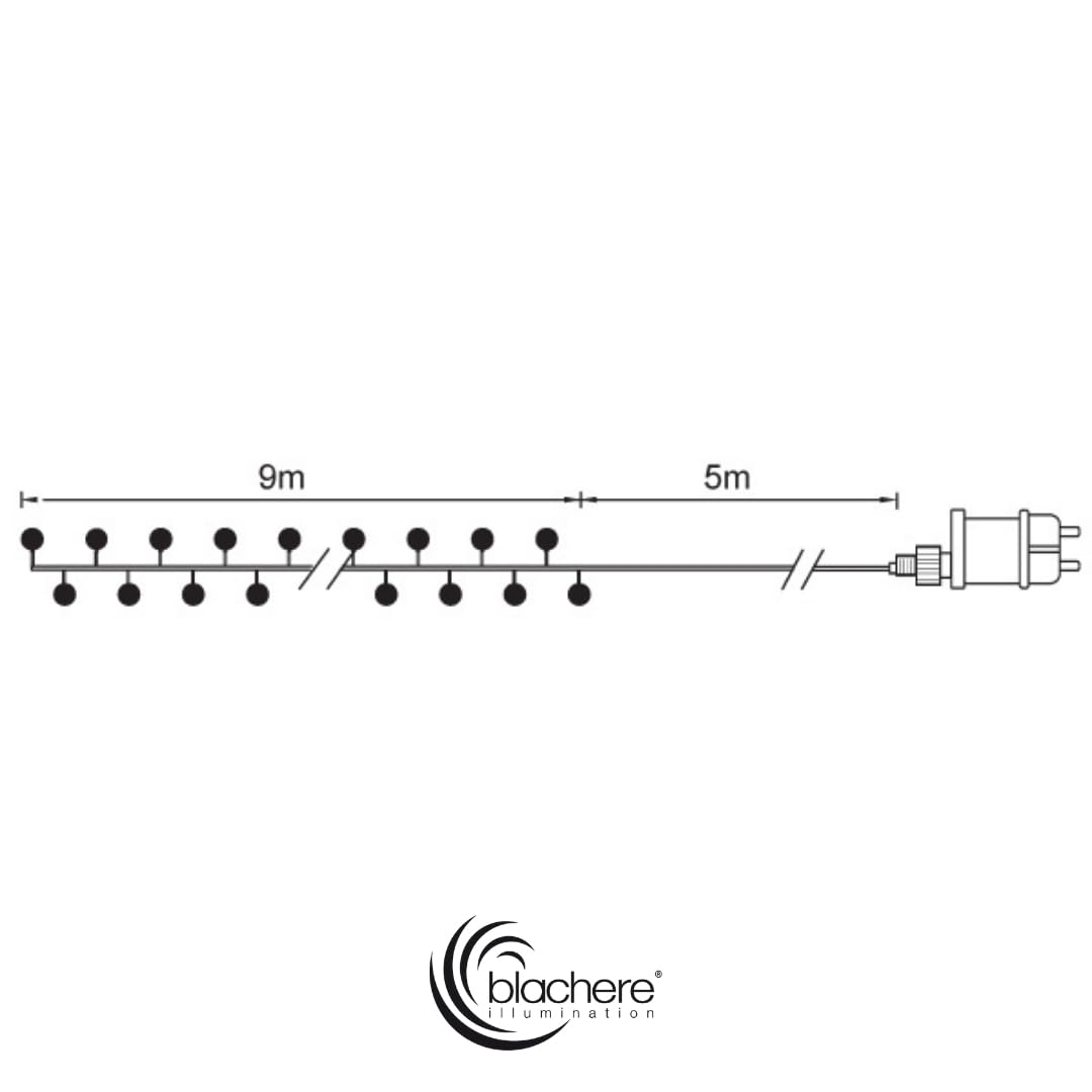 LEALIGHT blachere illumination Girlanda bożonarodzeniowa Cherrylight 9m – wewnątrz/na zewnątrz (czysta biel 100% błysku)