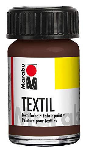 Marabu Textil Jar, Pintura para Tela, marrón Oscuro, 15 ml