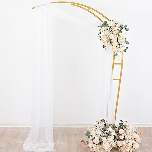 Image of Socomi White Sheer Wedding Arch Draping Fabric 29 inch x 20Ft 4 Panels Outdoor Curtain Drapes Extra Long for Bridal Baby Shower Ceremony Birthday Party Decor