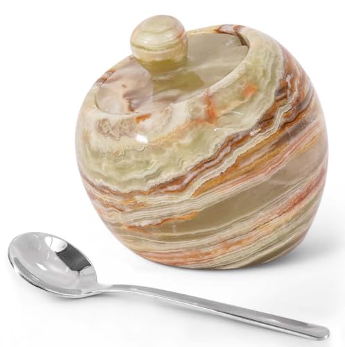 Radicaln Marble Salt Cellar with Lid, 3 Inches Salt Bowl & Spice jar