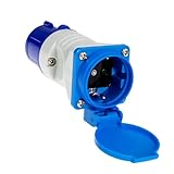 feletec Adapter CEE auf Schuko IP44, Camping Strom Adapter 230V 16A 3.500W