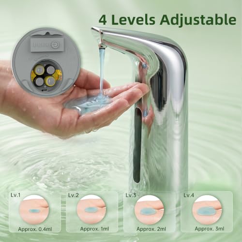 Image of Touchless Soap Dispenser, 13oz /400ml for Bathroom & Kitchen No Touch | Plastic Material Soap Holder,4-Level Adjustable Dish & Hand Soap Dispenser ,Battery Operated Automatic Soap Dispenser