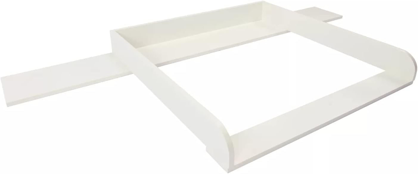 PuckDaddy Levi changing table top - 160x80x10 cm, wooden changing mat in white, changing table top compatible with chests of drawers, incl. mounting material for wall fixing
