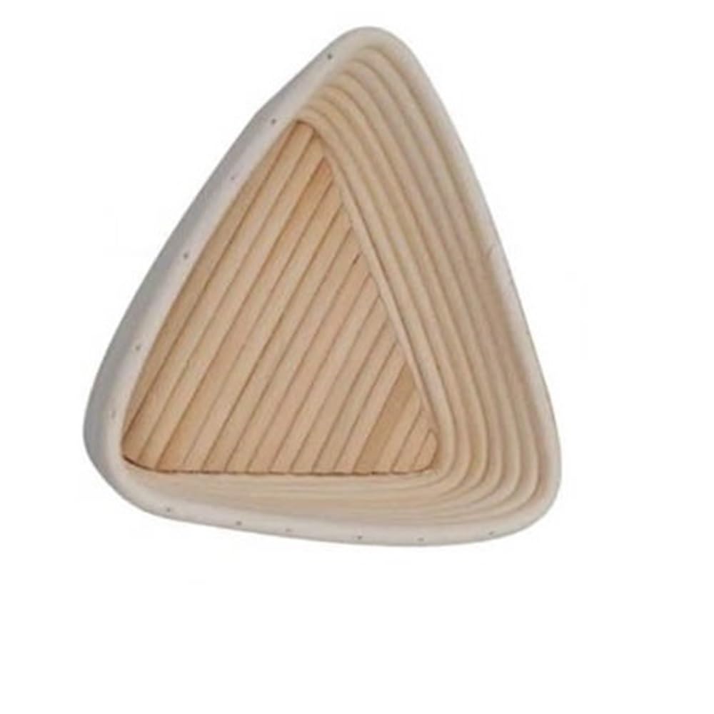 Cestino per la Prova del Pane, 1 Cestino da lievitazione Triangolare in Rattan con Rivestimento, Diverse Misure for la panificazione(23X23X8cm)