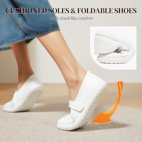 Image of Waluzs Wide Toe Box Flats Shoes Women Knit Ballet Flats Mary Jane Dress Flat Wide Width Walking Shoes Slip-on with Strap