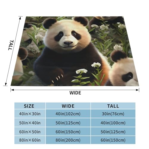 Couverture Micro Polaire Premium Panda - Plaid Confortable Chaud et Durable