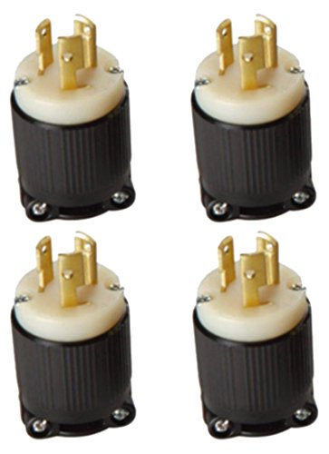 NEMA L6-15 Grounding Locking Plug, 15A 250V AC, 2 Pole 3 Wire, cUL Listed (4)